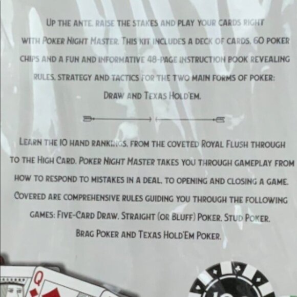 Poker Night Card Kit Master Game Set with Instructions All Level Players - Picture 9 of 13